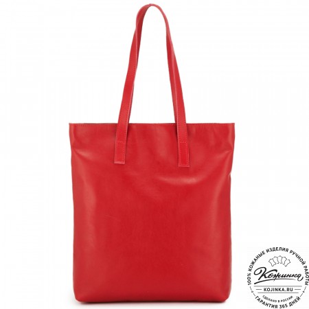 Женская кожаная сумка "Монреаль Нью" (красная гладкая кожа)